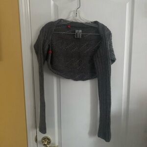 Esprit Dark Gray Cropped Open-Front Knit Shrug